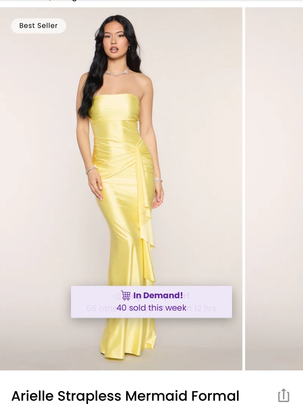 Windsor Yellow Draped Spaghetti-Strap Maxi Dress